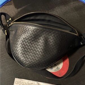 Andar Black Woven The Tatum Crossbody Bag